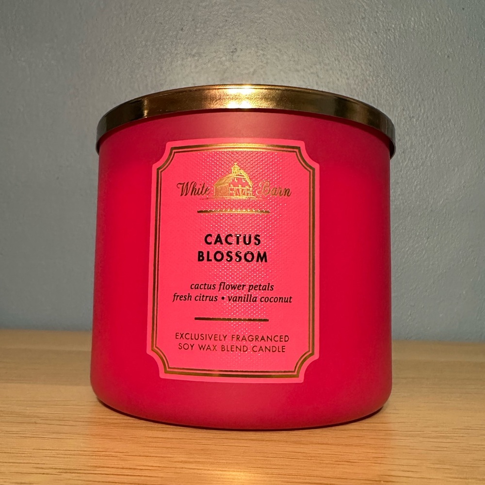White Barn Cactus Blossom Three Wick Candle - NWT